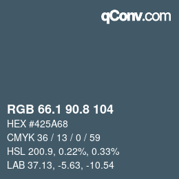 Color code: RGB 66.1 90.8 104 | qconv.com