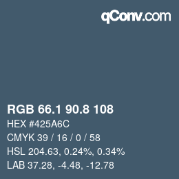 Color code: RGB 66.1 90.8 108 | qconv.com