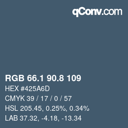 Color code: RGB 66.1 90.8 109 | qconv.com