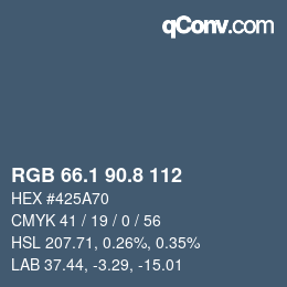 カラーコード: RGB 66.1 90.8 112 | qconv.com