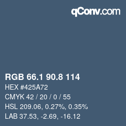 Color code: RGB 66.1 90.8 114 | qconv.com