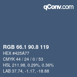 Color code: RGB 66.1 90.8 119 | qconv.com