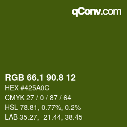 カラーコード: RGB 66.1 90.8 12 | qconv.com