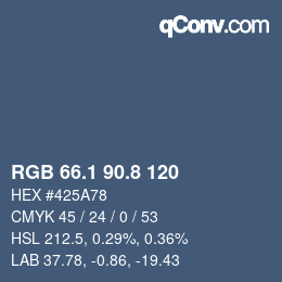 Color code: RGB 66.1 90.8 120 | qconv.com