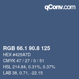Color code: RGB 66.1 90.8 125 | qconv.com