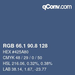 Color code: RGB 66.1 90.8 128 | qconv.com