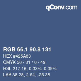 Color code: RGB 66.1 90.8 131 | qconv.com