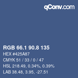 Color code: RGB 66.1 90.8 135 | qconv.com