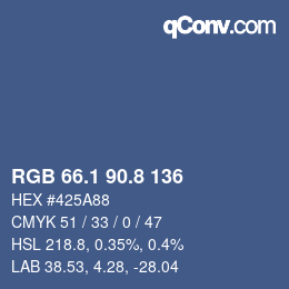 Color code: RGB 66.1 90.8 136 | qconv.com