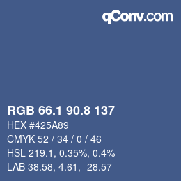 Color code: RGB 66.1 90.8 137 | qconv.com