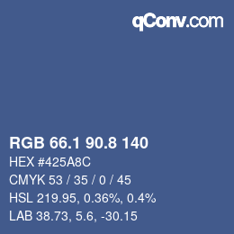 Color code: RGB 66.1 90.8 140 | qconv.com