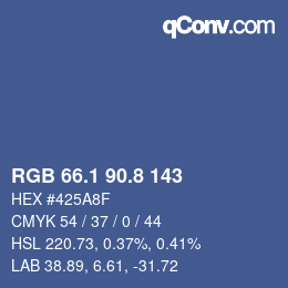 Color code: RGB 66.1 90.8 143 | qconv.com