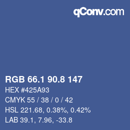 カラーコード: RGB 66.1 90.8 147 | qconv.com