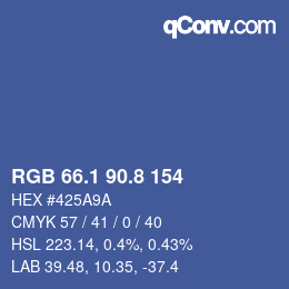 Color code: RGB 66.1 90.8 154 | qconv.com