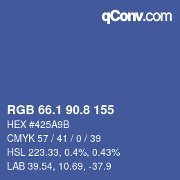 カラーコード: RGB 66.1 90.8 155 | qconv.com