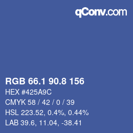 カラーコード: RGB 66.1 90.8 156 | qconv.com
