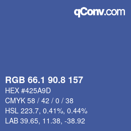 カラーコード: RGB 66.1 90.8 157 | qconv.com