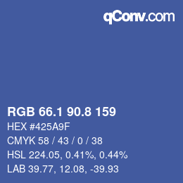 Color code: RGB 66.1 90.8 159 | qconv.com
