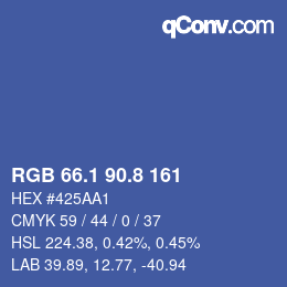 Color code: RGB 66.1 90.8 161 | qconv.com