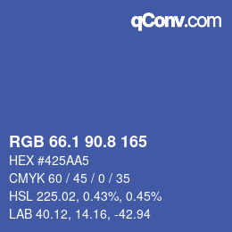 Color code: RGB 66.1 90.8 165 | qconv.com