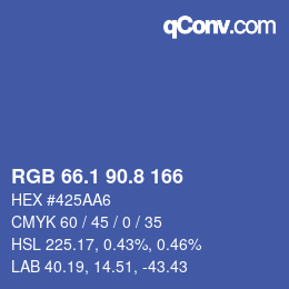 Color code: RGB 66.1 90.8 166 | qconv.com