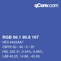 Color code: RGB 66.1 90.8 167 | qconv.com