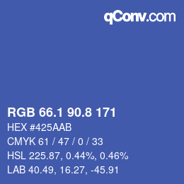 Color code: RGB 66.1 90.8 171 | qconv.com
