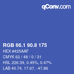 Color code: RGB 66.1 90.8 175 | qconv.com