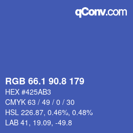 Color code: RGB 66.1 90.8 179 | qconv.com