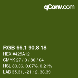 Color code: RGB 66.1 90.8 18 | qconv.com
