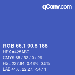 カラーコード: RGB 66.1 90.8 188 | qconv.com
