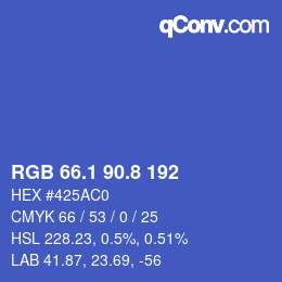 カラーコード: RGB 66.1 90.8 192 | qconv.com