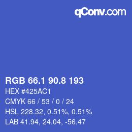 カラーコード: RGB 66.1 90.8 193 | qconv.com