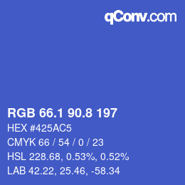 カラーコード: RGB 66.1 90.8 197 | qconv.com