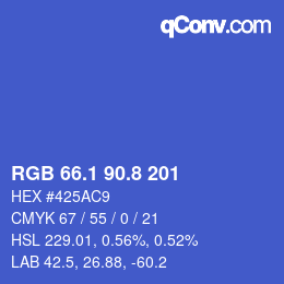 カラーコード: RGB 66.1 90.8 201 | qconv.com