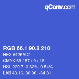 カラーコード: RGB 66.1 90.8 210 | qconv.com