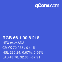 カラーコード: RGB 66.1 90.8 218 | qconv.com
