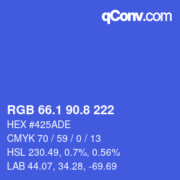 カラーコード: RGB 66.1 90.8 222 | qconv.com