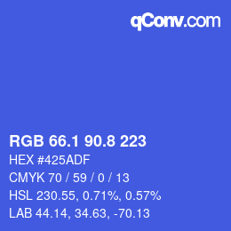カラーコード: RGB 66.1 90.8 223 | qconv.com