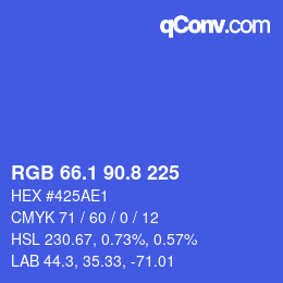 カラーコード: RGB 66.1 90.8 225 | qconv.com