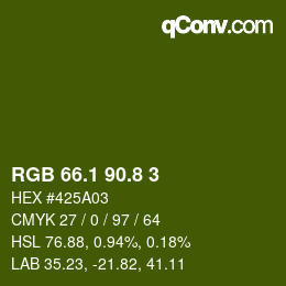 カラーコード: RGB 66.1 90.8 3 | qconv.com