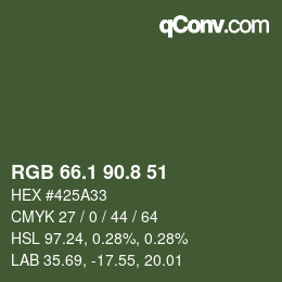 カラーコード: RGB 66.1 90.8 51 | qconv.com