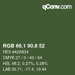 Farbcode: RGB 66.1 90.8 52 | qconv.com