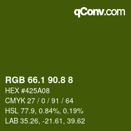 カラーコード: RGB 66.1 90.8 8 | qconv.com