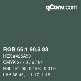 Color code: RGB 66.1 90.8 83 | qconv.com