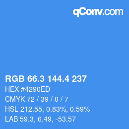 カラーコード: RGB 66.3 144.4 237 | qconv.com