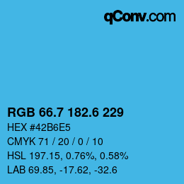 カラーコード: RGB 66.7 182.6 229 | qconv.com