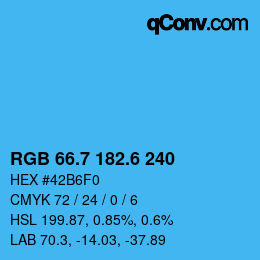 カラーコード: RGB 66.7 182.6 240 | qconv.com