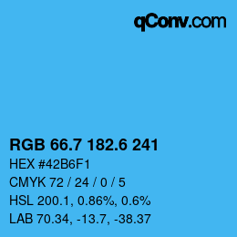 カラーコード: RGB 66.7 182.6 241 | qconv.com