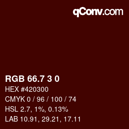 カラーコード: RGB 66.7 3 0 | qconv.com
